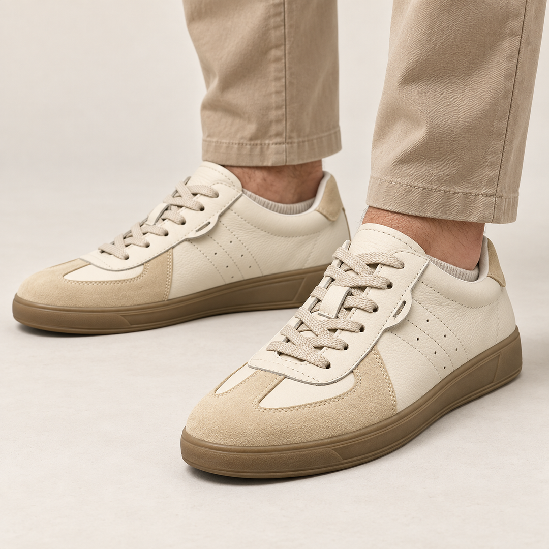 Ledersneaker für Herren – getragen