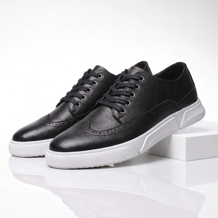 Calver – Herren-Leder-Sneaker mit Brogue-Details