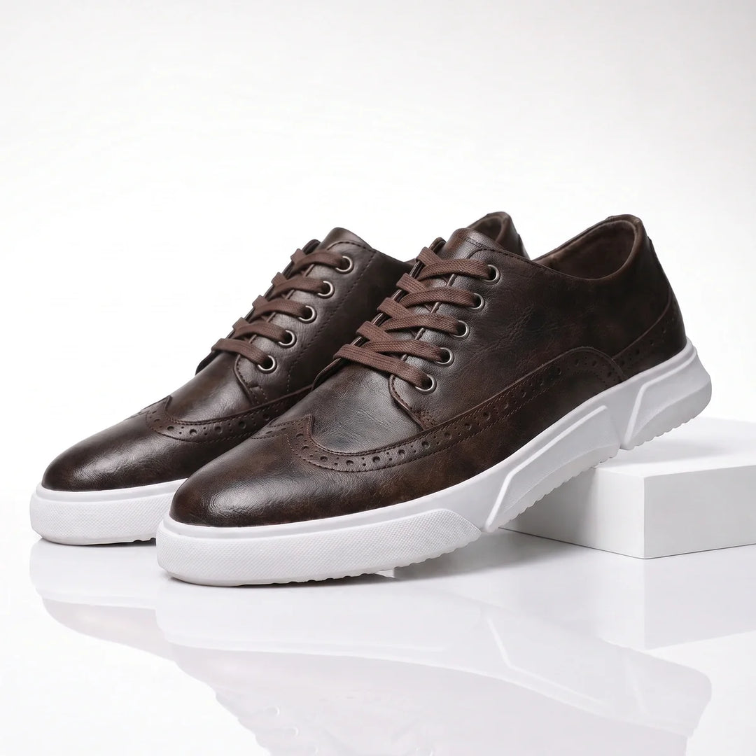 Calver – Herren-Leder-Sneaker mit Brogue-Details