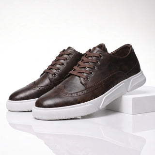 Calver – Herren-Leder-Sneaker mit Brogue-Details