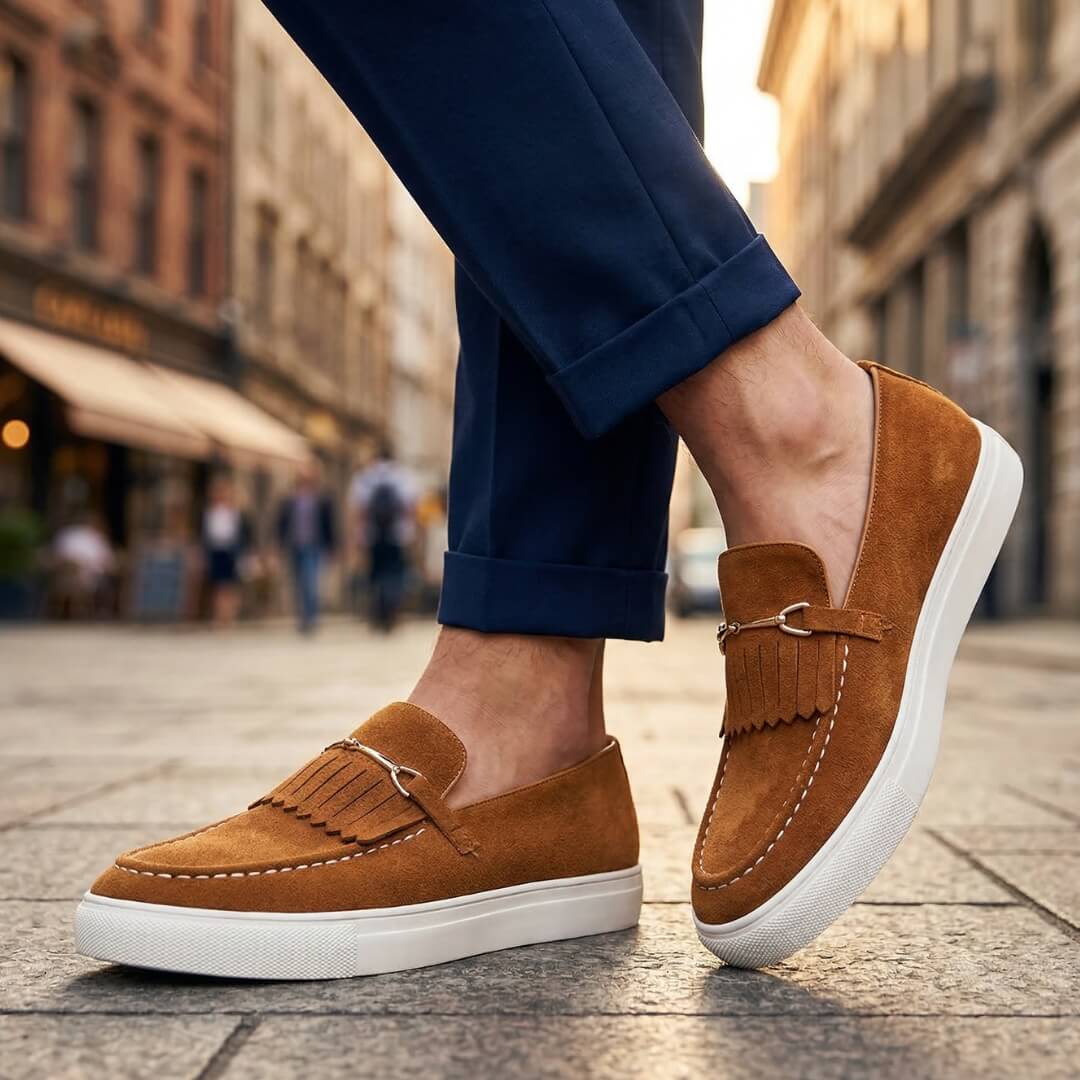 Lazaro – Herren-Wildleder-Loafer mit Fransen