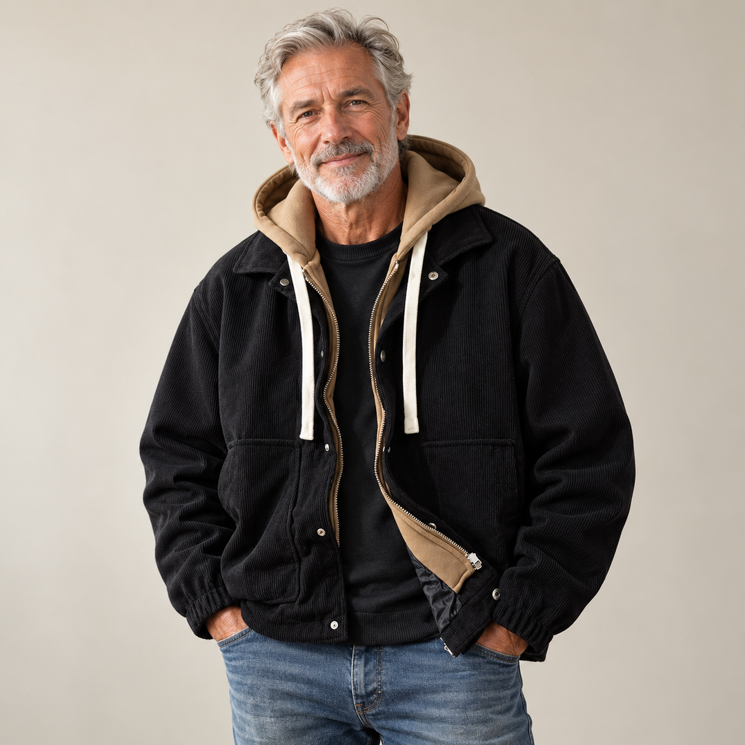 Highlander - Vielseitige Herrenjacke getragen von einem Mann ab 55 Jahren