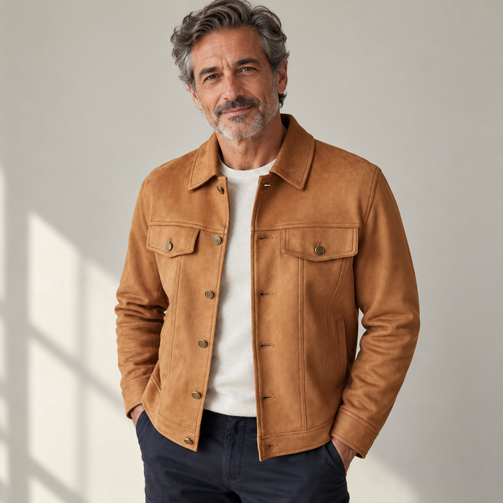 Belmont - Vielseitige Herrenjacke getragen von einem Mann ab 55 Jahren