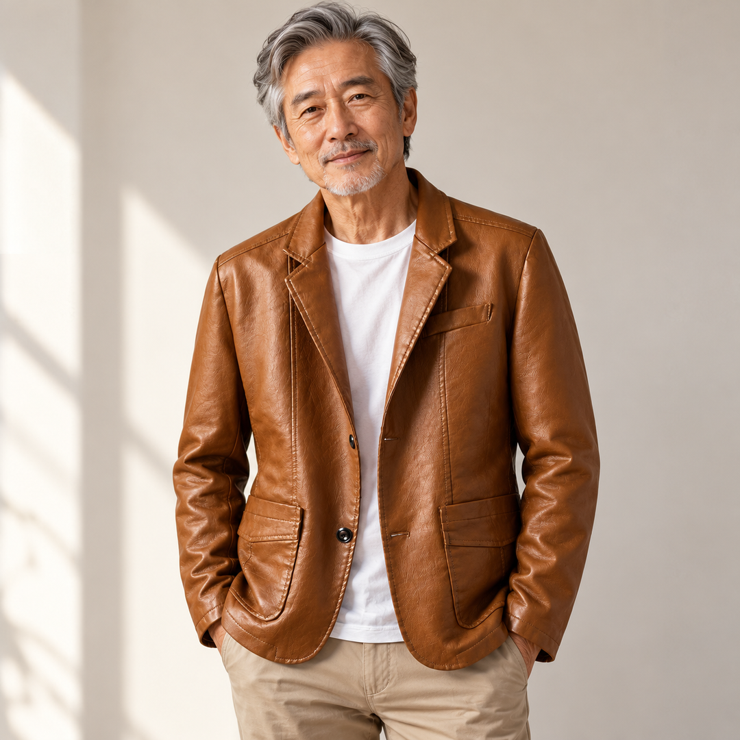 Ascari - Klassische Lederjacke getragen von einem Mann ab 55 Jahren