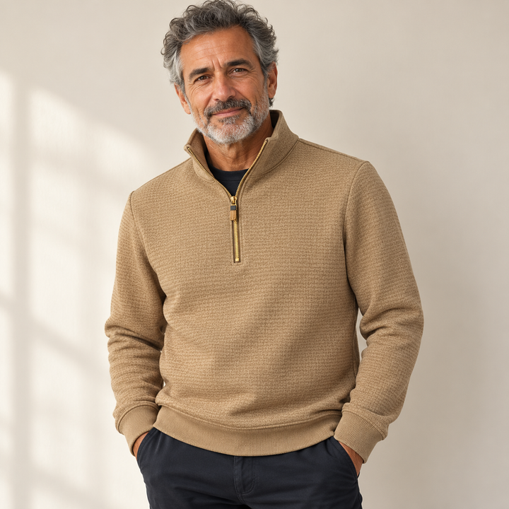 Marlow - Jacke mit geometrischem Muster getragen von einem Mann ab 55 Jahren