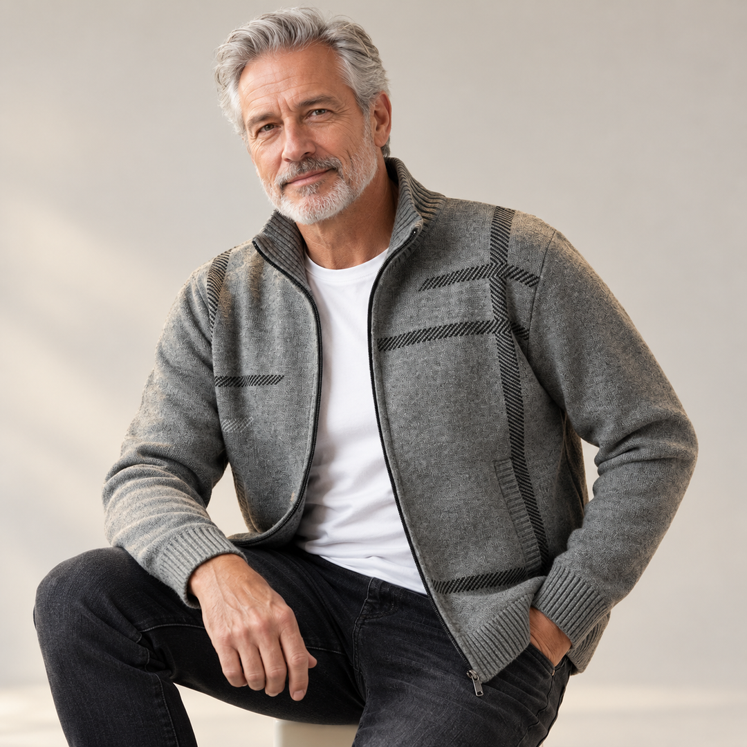 Lucente - Vielseitige Herrenjacke getragen von einem Mann ab 55 Jahren