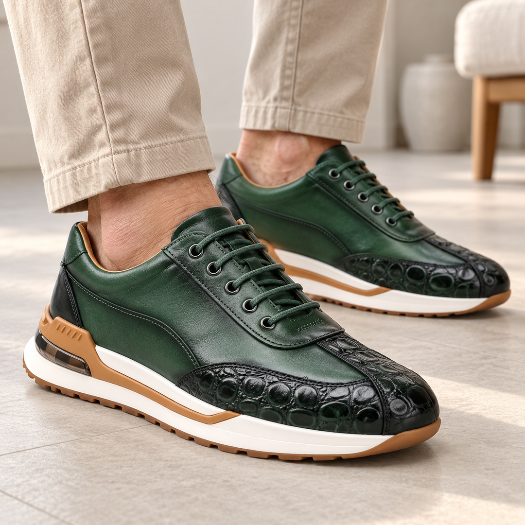 Vittorio - Ledersneaker für Herren getragen von einem Mann ab 55 Jahren