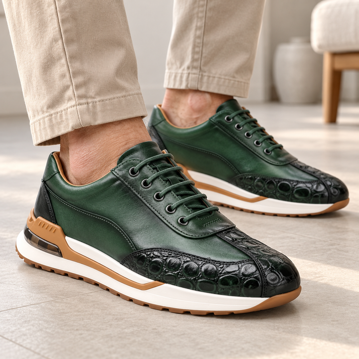 Vittorio - Ledersneaker für Herren getragen von einem Mann ab 55 Jahren