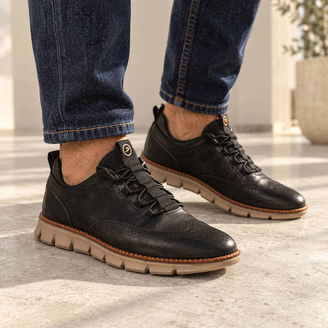 Kingston Ridge - Ledersneaker für Herren gedragen von einem Mann ab 55 Jahren