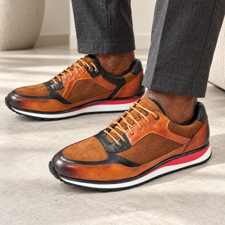 Marcelli - Ledersneaker für Herren getragen von einem Mann ab 55 Jahren