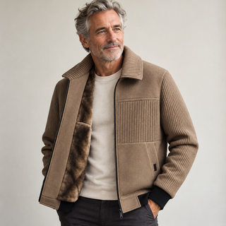 Aeron – Herren-Fliegerjacke getragen von einem Mann ab 55 Jahren