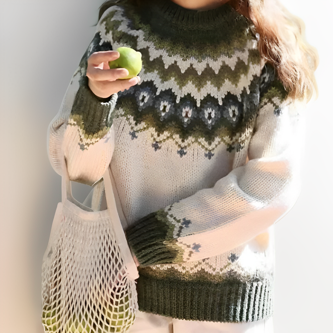 Adele - Rundhalspullover mit Fair-Isle-Muster - Produktansicht 3