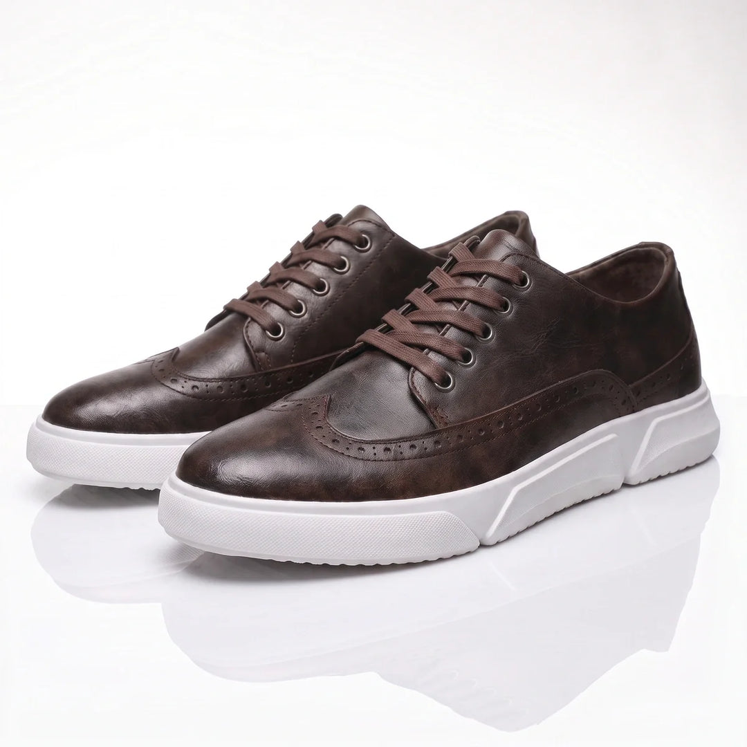 Calver – Herren-Leder-Sneaker mit Brogue-Details