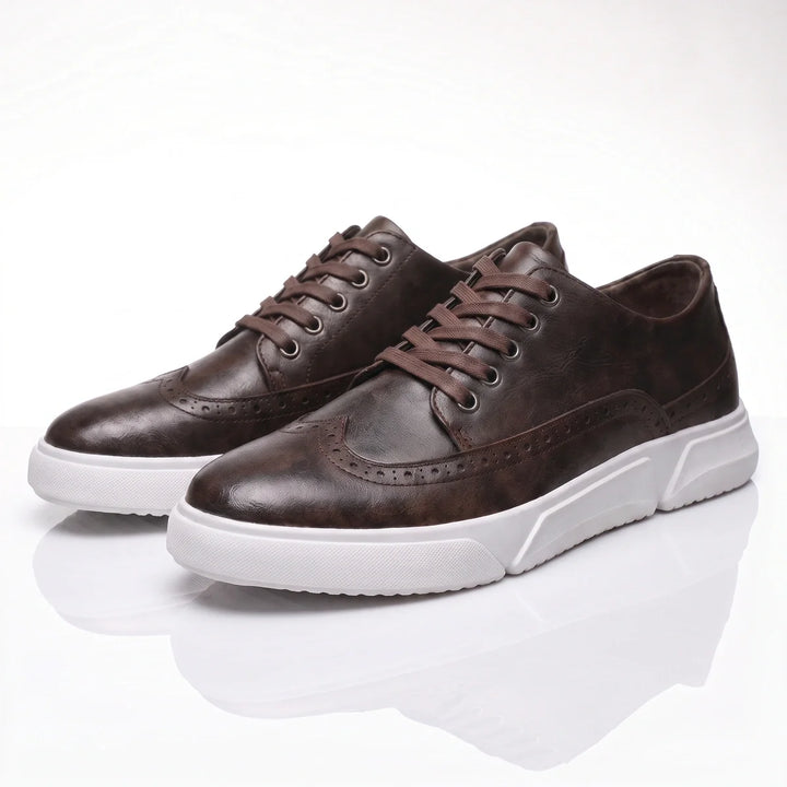 Calver – Herren-Leder-Sneaker mit Brogue-Details