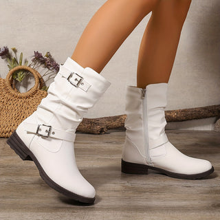 Margaux | Slouch Buckle Mid-Calf Boots