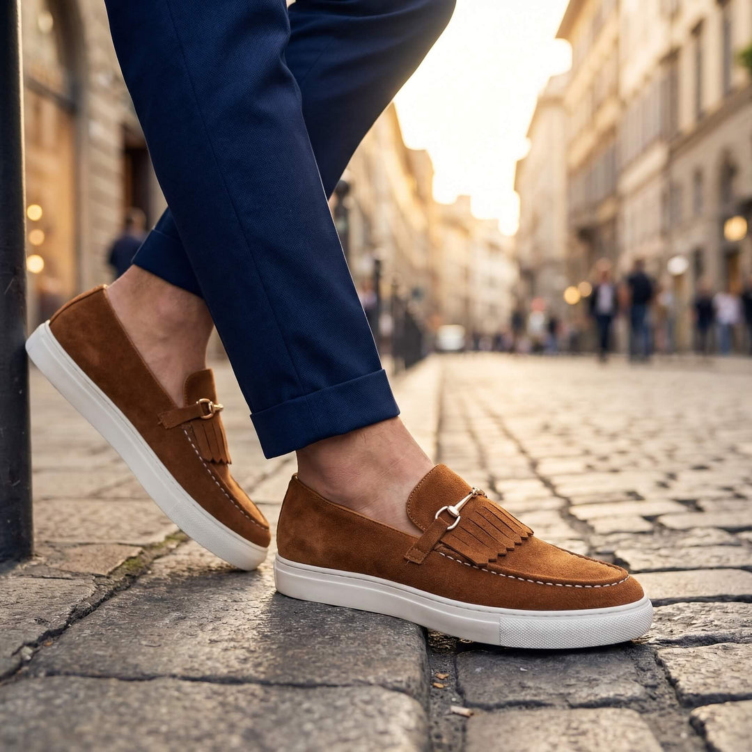 Lazaro – Herren-Wildleder-Loafer mit Fransen