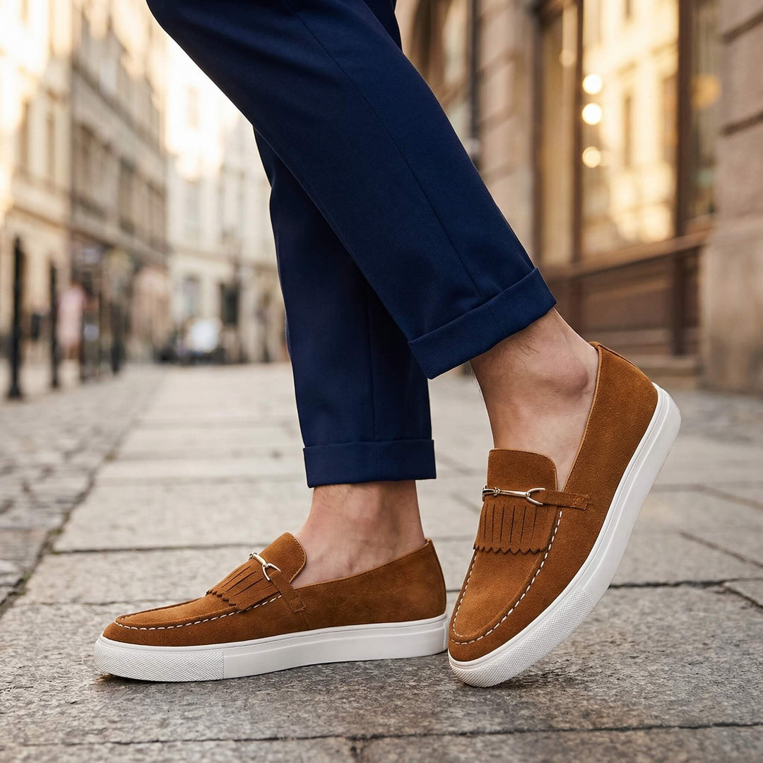 Lazaro – Herren-Wildleder-Loafer mit Fransen