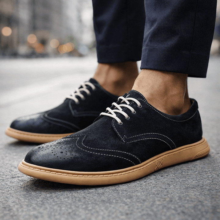 Marlo – Herren-Wildlederschuhe mit Brogue-Details