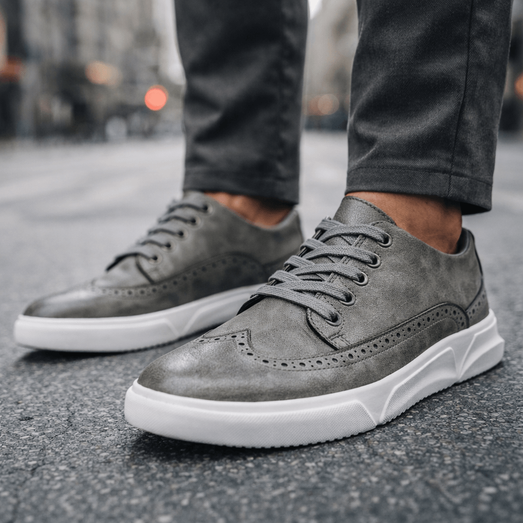 Calver – Herren-Leder-Sneaker mit Brogue-Details