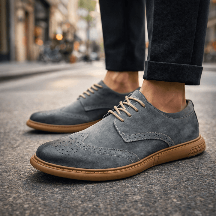 Marlo – Herren-Wildlederschuhe mit Brogue-Details