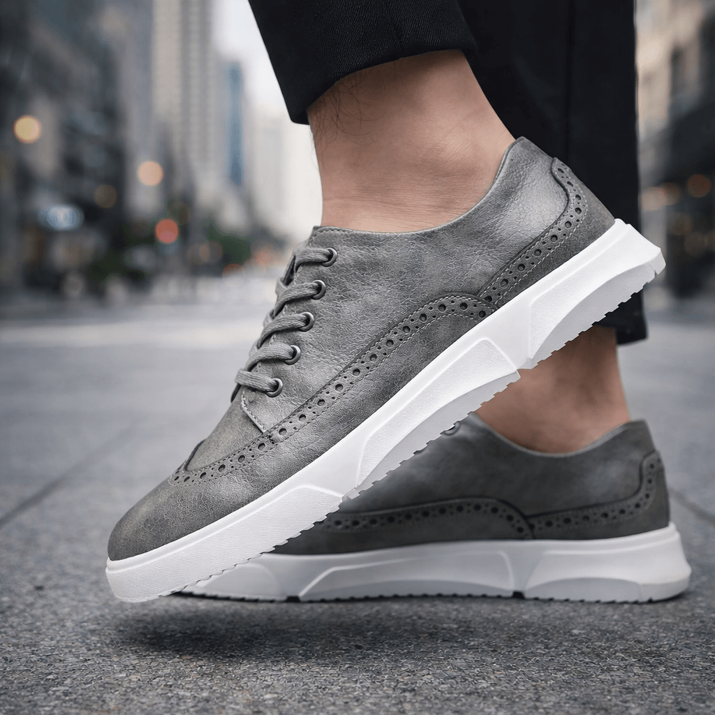 Calver – Herren-Leder-Sneaker mit Brogue-Details