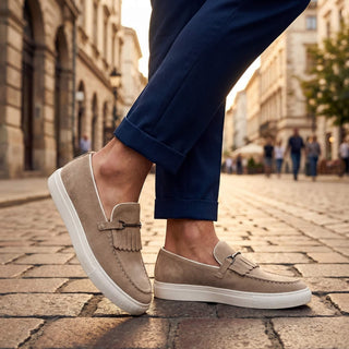 Lazaro – Herren-Wildleder-Loafer mit Fransen