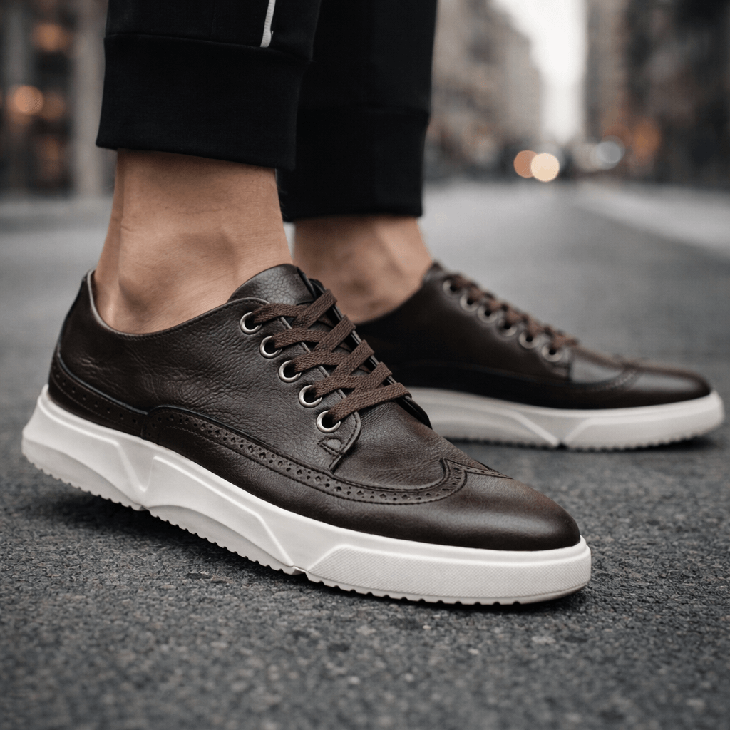 Calver – Herren-Leder-Sneaker mit Brogue-Details