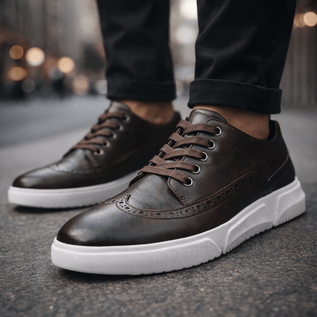 Calver – Herren-Leder-Sneaker mit Brogue-Details