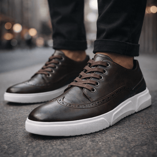 Calver – Herren-Leder-Sneaker mit Brogue-Details