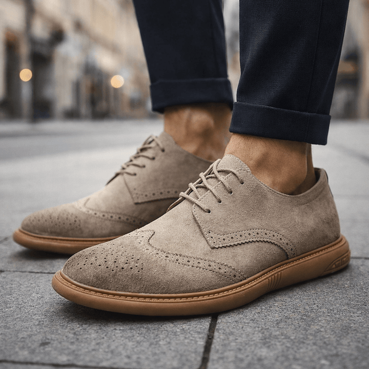 Marlo – Herren-Wildlederschuhe mit Brogue-Details