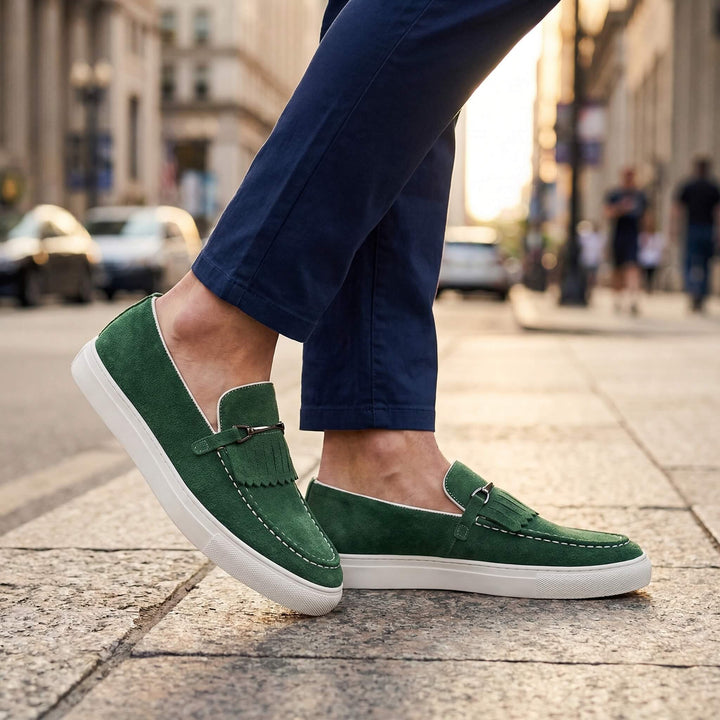 Lazaro – Herren-Wildleder-Loafer mit Fransen