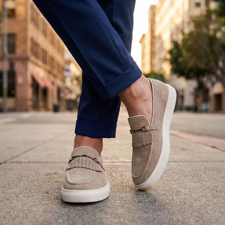 Lazaro – Herren-Wildleder-Loafer mit Fransen