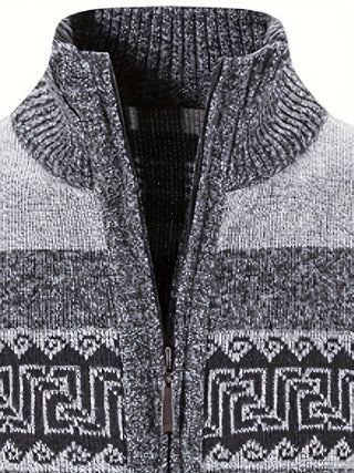 Brooks | Patterned Full-Zip Cardigan