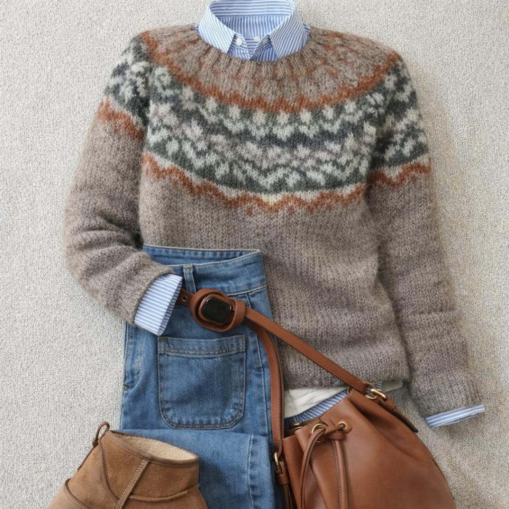 Mathilda - Rundhalspullover mit Fair-Isle-Muster - Produktansicht 1