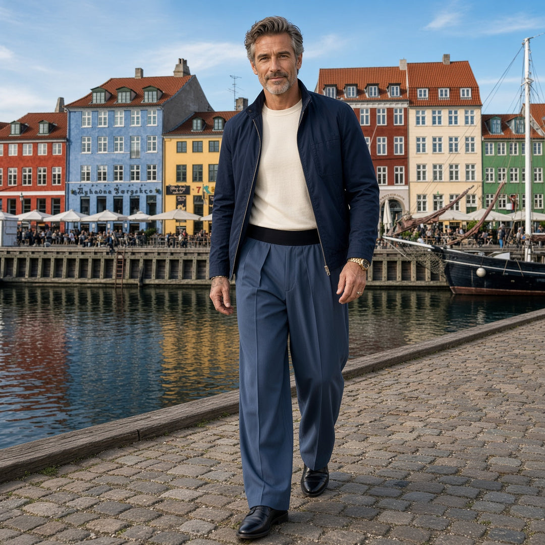 Luthor – Herren-Hose mit weitem Bein und Elastikbund