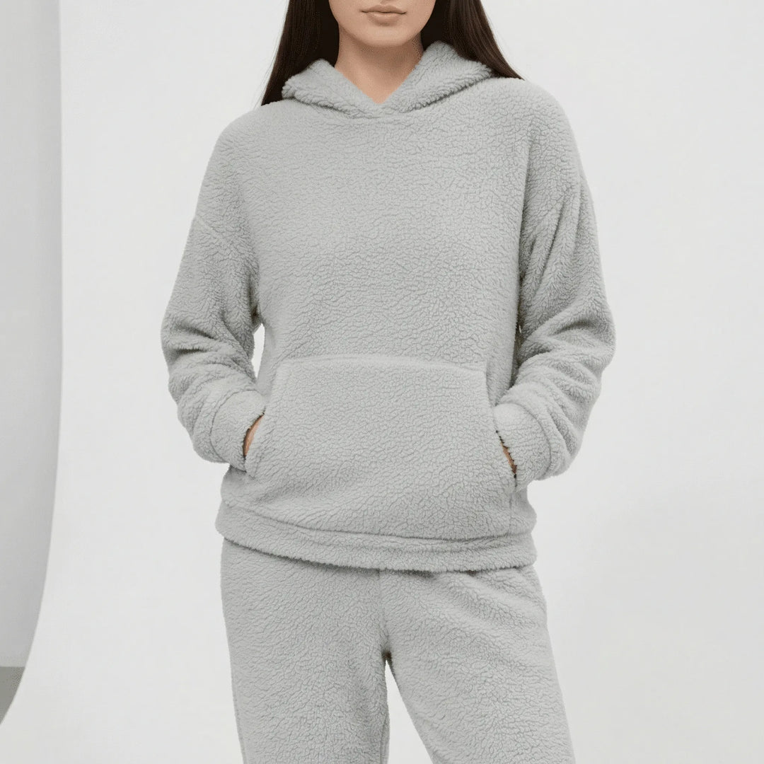 Women's Hooded Loungewear Set with Kangaroo Pocket