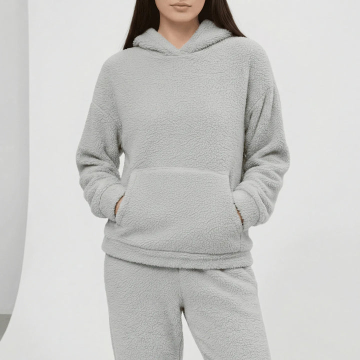 Women's Hooded Loungewear Set with Kangaroo Pocket