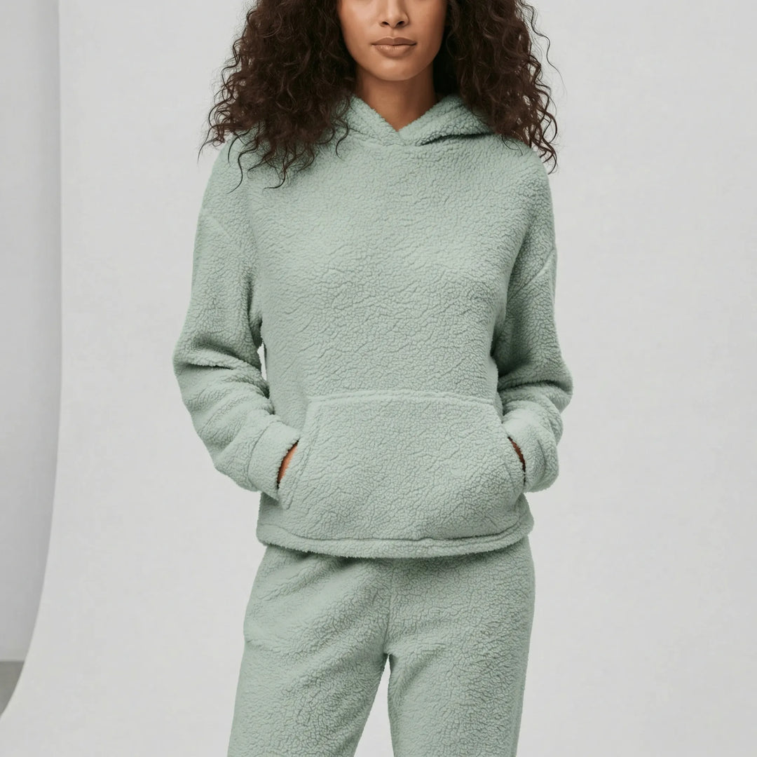 Women's Hooded Loungewear Set with Kangaroo Pocket