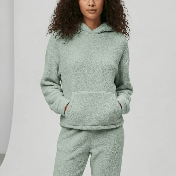 Women's Hooded Loungewear Set with Kangaroo Pocket