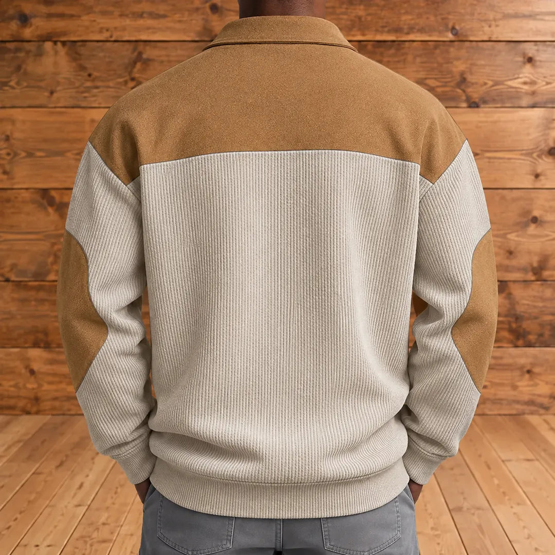 Brookfield – Herren-Cordpullover mit Viertelreißverschluss