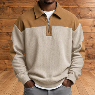 Brookfield – Herren-Cordpullover mit Viertelreißverschluss
