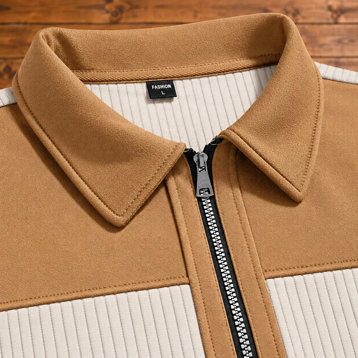 Brookfield – Herren-Cordpullover mit Viertelreißverschluss