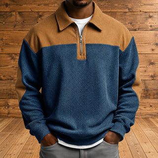 Brookfield – Herren-Cordpullover mit Viertelreißverschluss