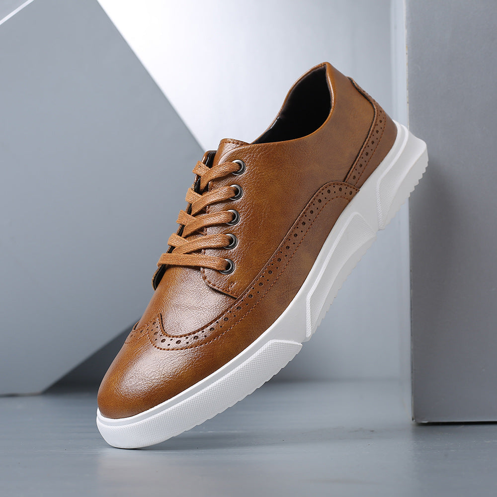 Calver – Herren-Leder-Sneaker mit Brogue-Details