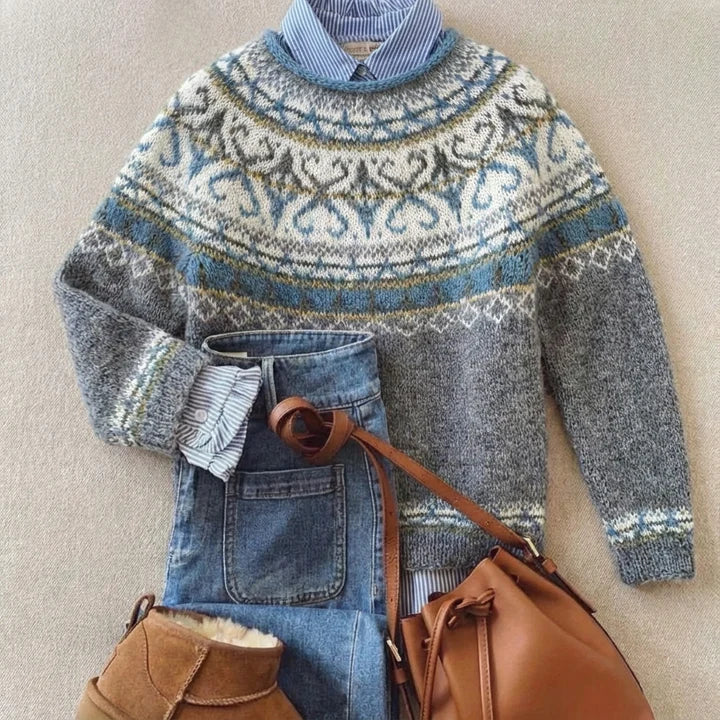 Marie - Rundhalspullover mit Fair-Isle-Muster - Produktansicht 1
