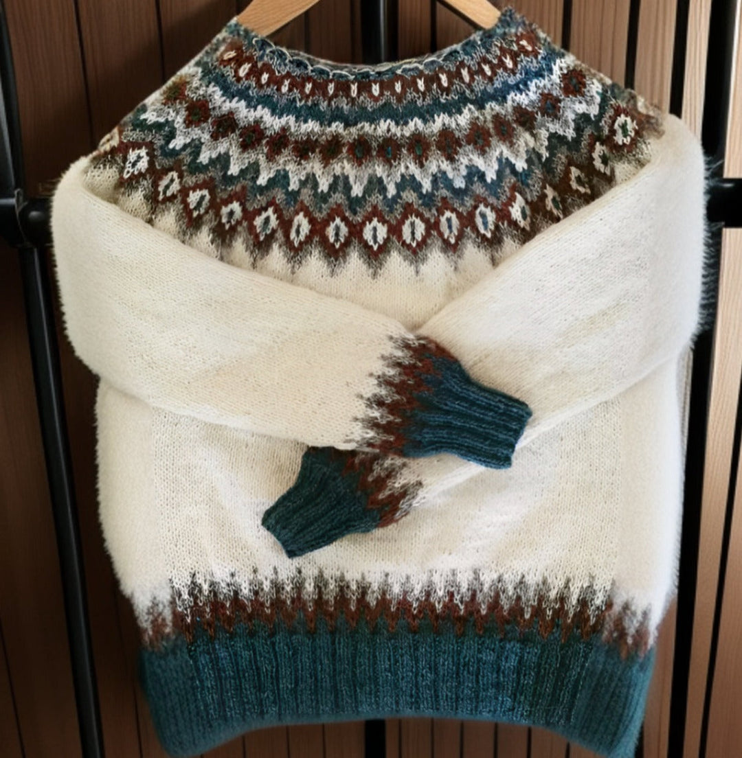 Dora - Rundhalspullover mit Fair-Isle-Muster - Produktansicht 1