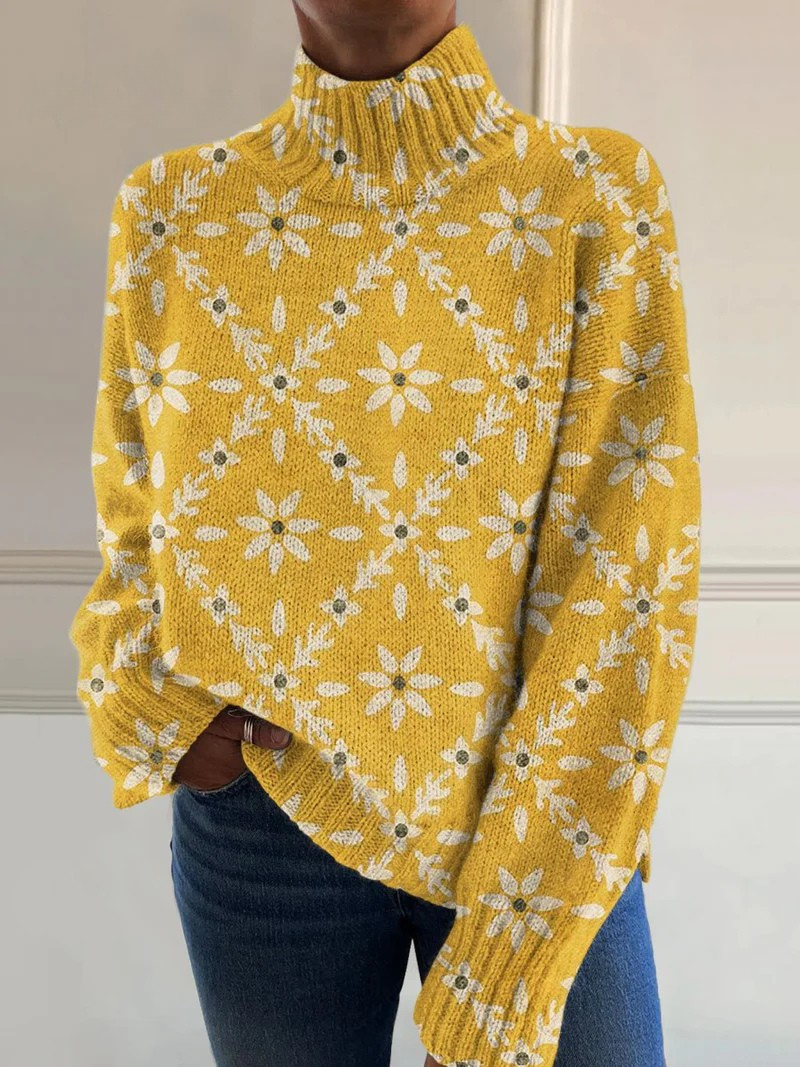 Georgia - Vintage-Rollkragenpullover im Colorblock-Design - Produktansicht 1
