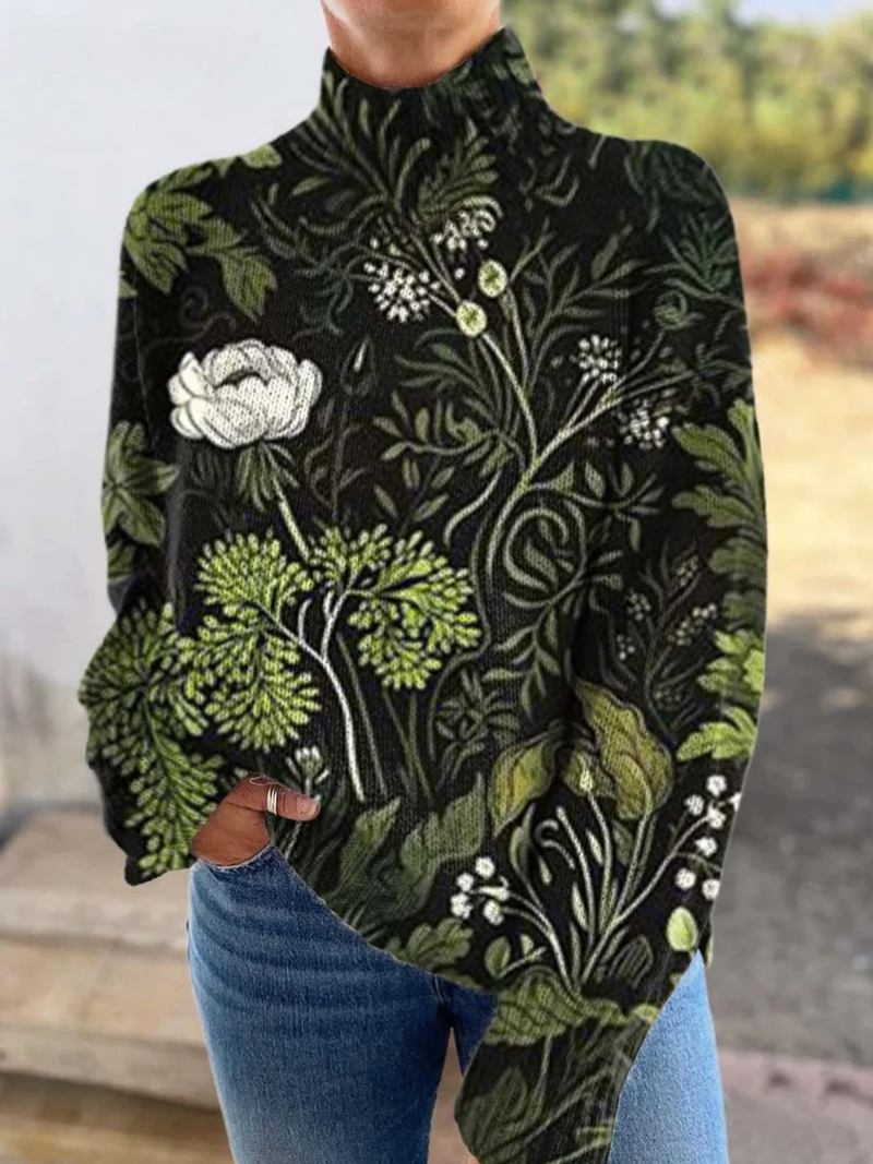 Willow - Rollkragenpullover mit botanischem Blumenmuster - Produktansicht 1