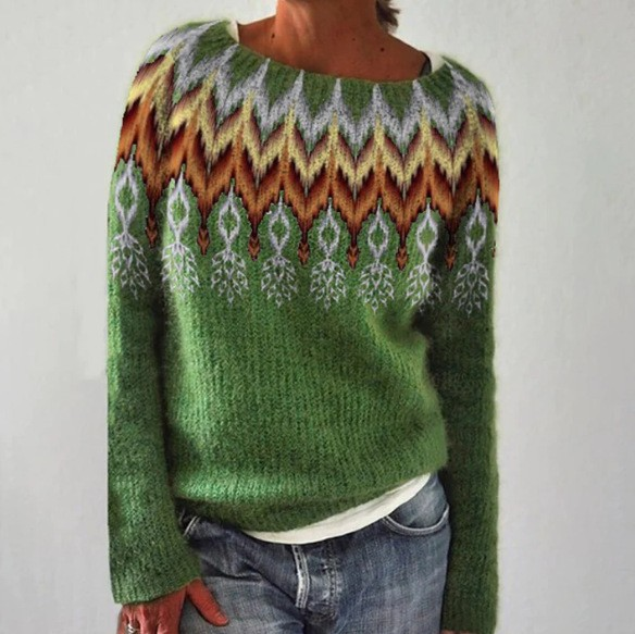 Mara - Rundhalspullover mit Fair-Isle-Muster - Produktansicht 2