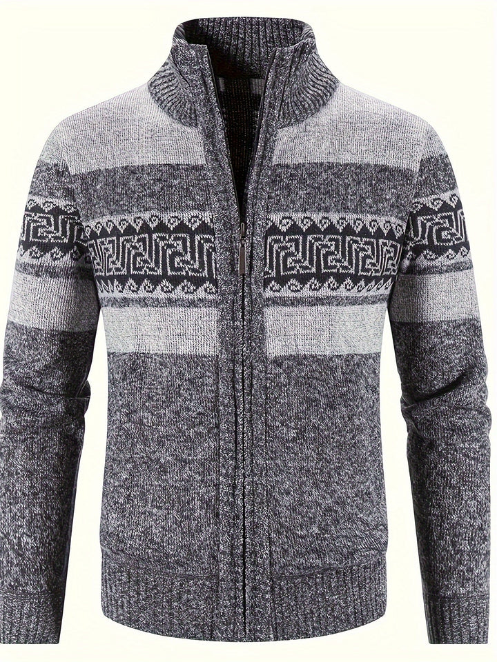 Brooks | Patterned Full-Zip Cardigan